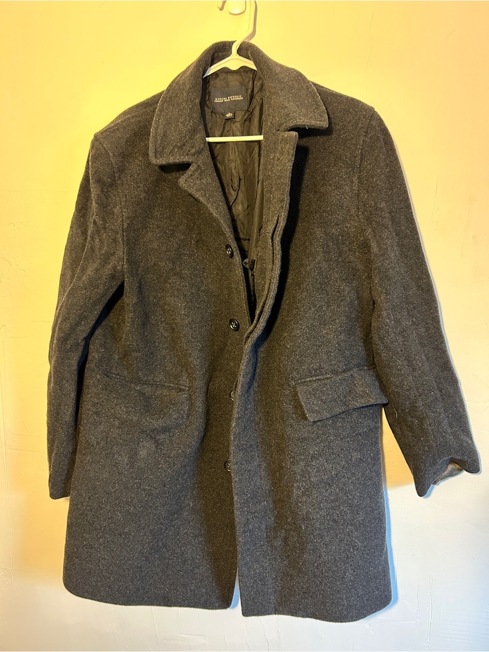 Banana Republic Men's Charcoal Gray Wool Pea Coat